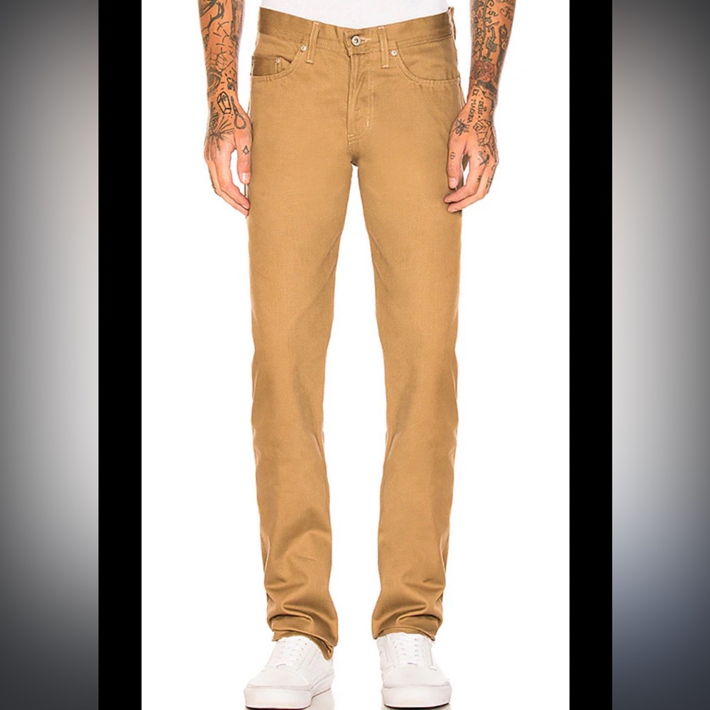 Naked and Famous Raw Denim Mens Jeans Japan Weird Guy Selvedge Chino sz 30 tan